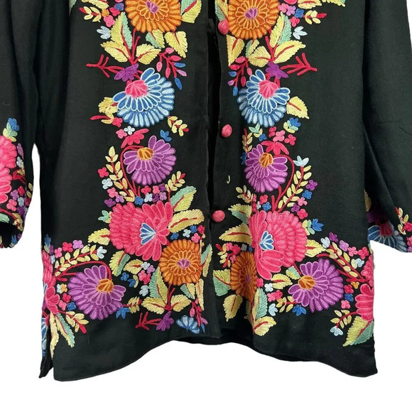 Vintage Woolen Floral Embroidered Jacket - Picture 4 of 13